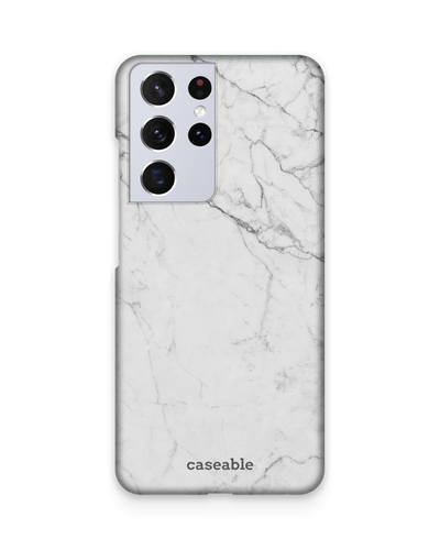 White Marble Hard Shell Phone Case Samsung Galaxy S21 Ultra