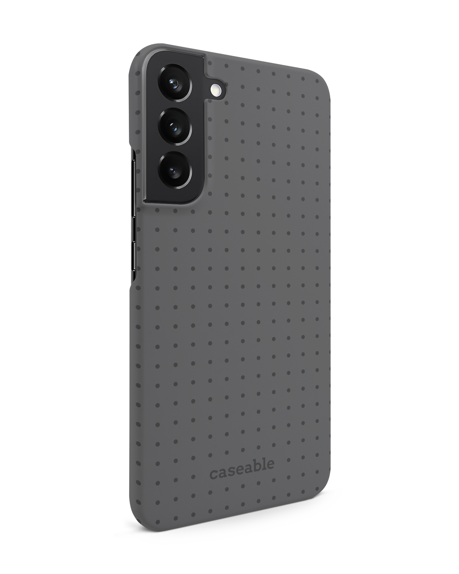 Dot Grid Grey Hard Shell Phone Case Samsung Galaxy S22 Plus 5G: View from the left side