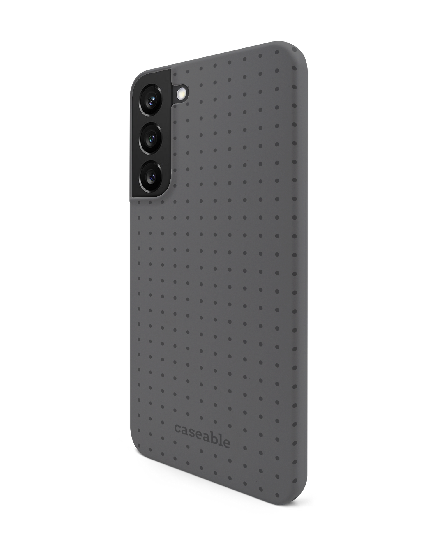 Dot Grid Grey Hard Shell Phone Case Samsung Galaxy S22 Plus 5G: View from the right side