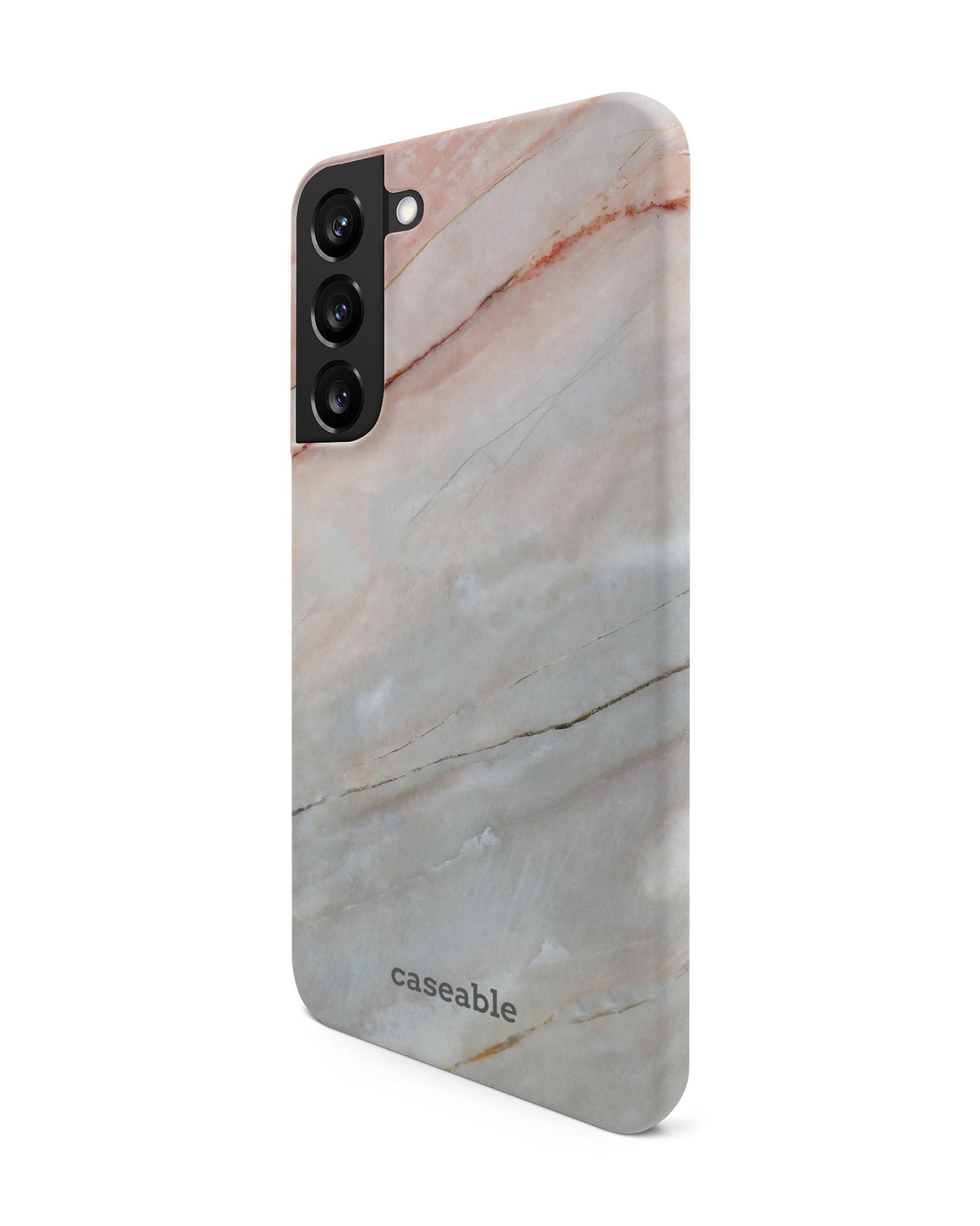 Mother of Pearl Marble Hard Shell Phone Case Samsung Galaxy S22 Plus 5G: View from the right side