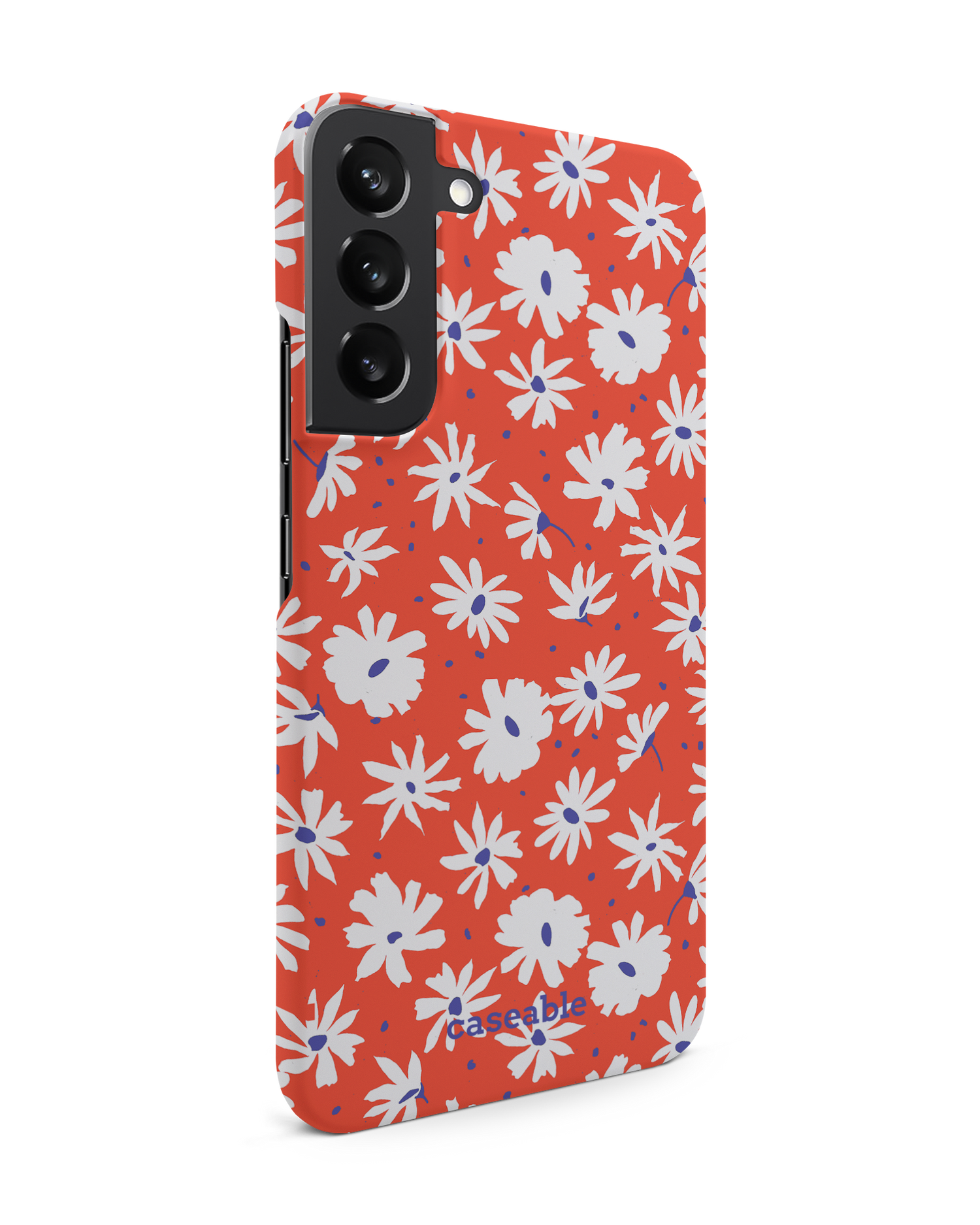 Retro Daisy Hard Shell Phone Case Samsung Galaxy S22 Plus 5G: View from the left side