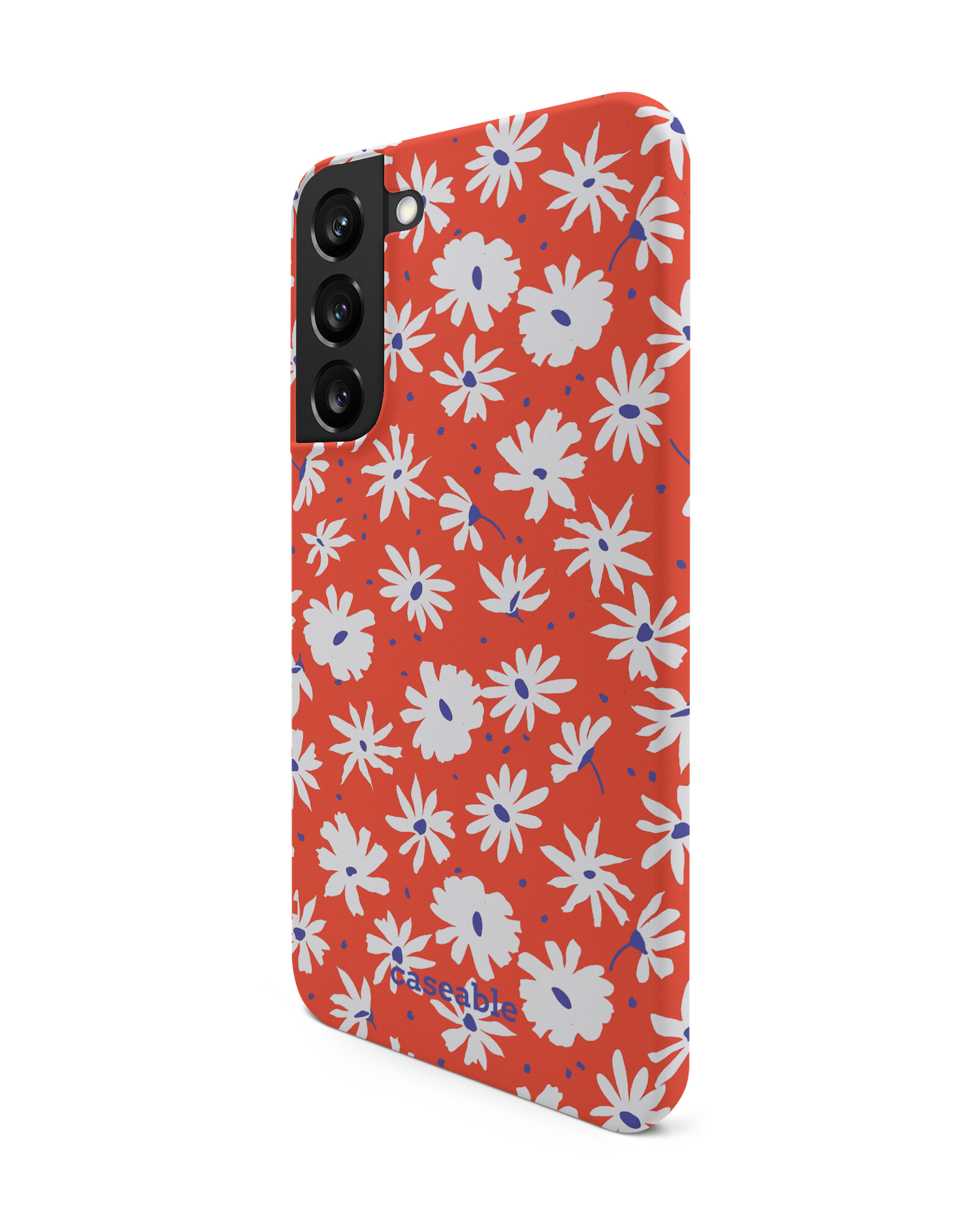 Retro Daisy Hard Shell Phone Case Samsung Galaxy S22 Plus 5G: View from the right side