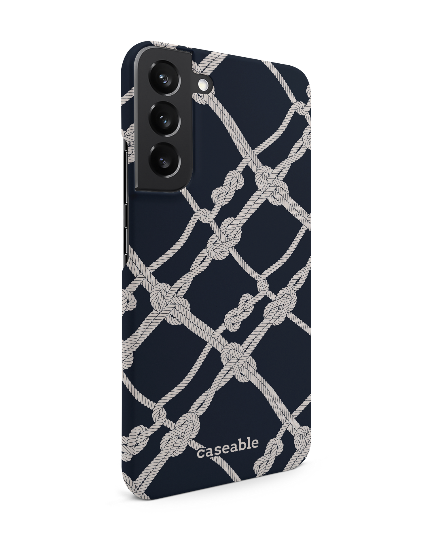 Nautical Knots Hard Shell Phone Case Samsung Galaxy S22 Plus 5G: View from the left side