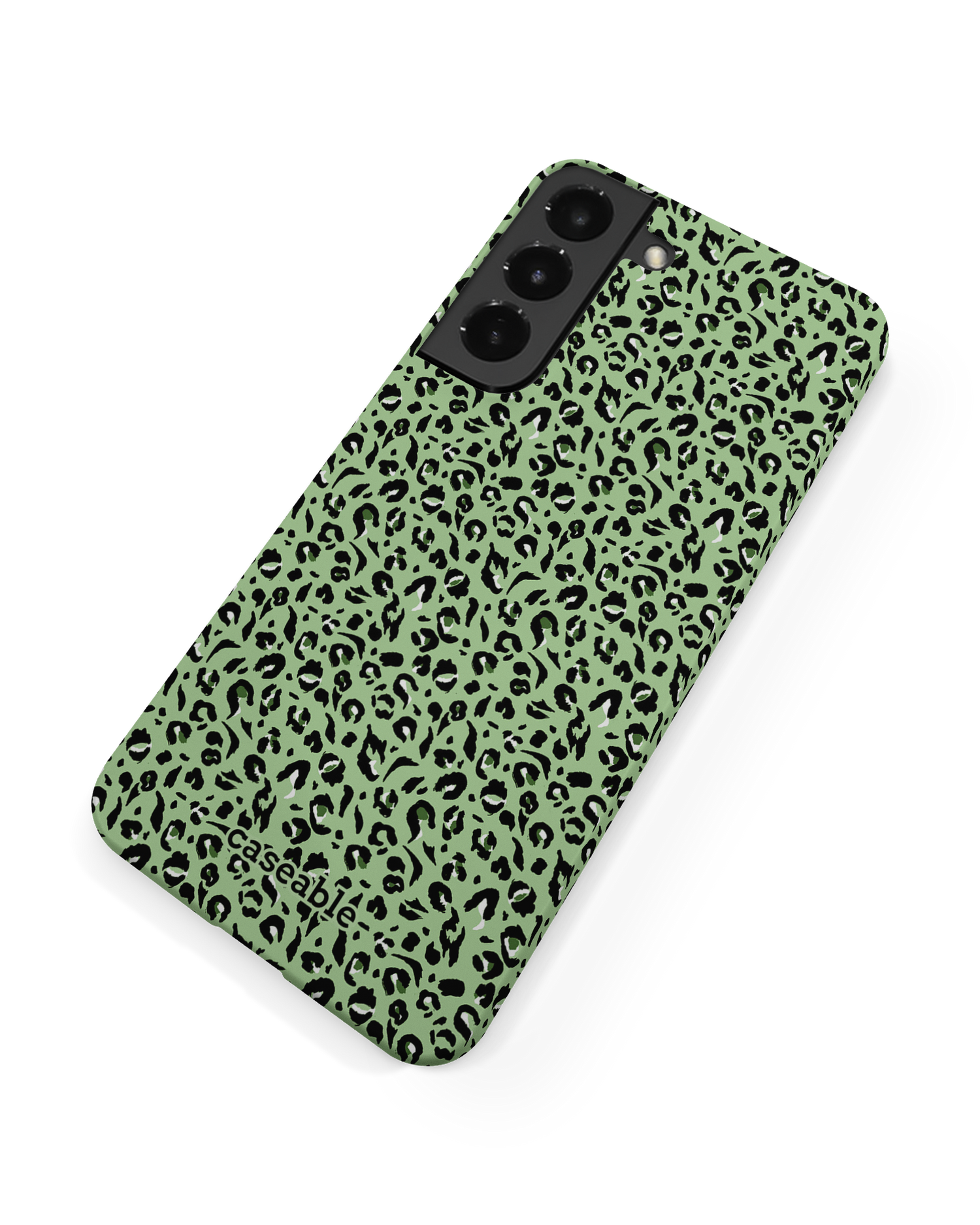 Mint Leopard Hard Shell Phone Case Samsung Galaxy S22 Plus 5G: Back View