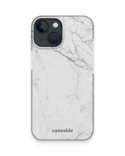White Marble Hard Shell Phone Case Apple iPhone 13 mini