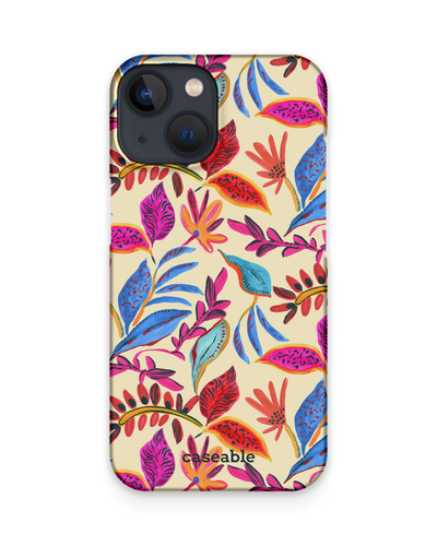 Painterly Spring Leaves Hard Shell Phone Case Apple iPhone 13 mini