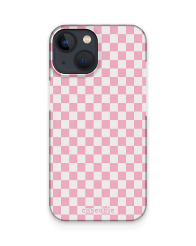 Pink Checkerboard Hard Shell Phone Case Apple iPhone 13 mini