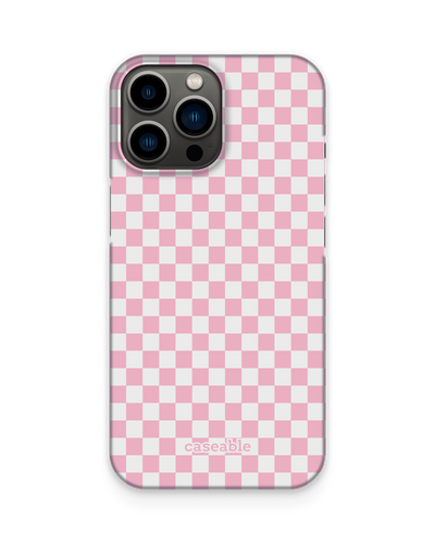 Pink Checkerboard Hard Shell Phone Case Apple iPhone 13 Pro Max