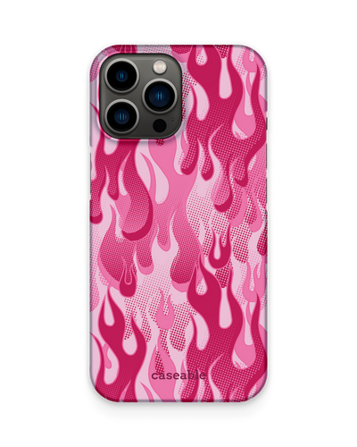 Pink Flames Hard Shell Phone Case Apple iPhone 13 Pro Max