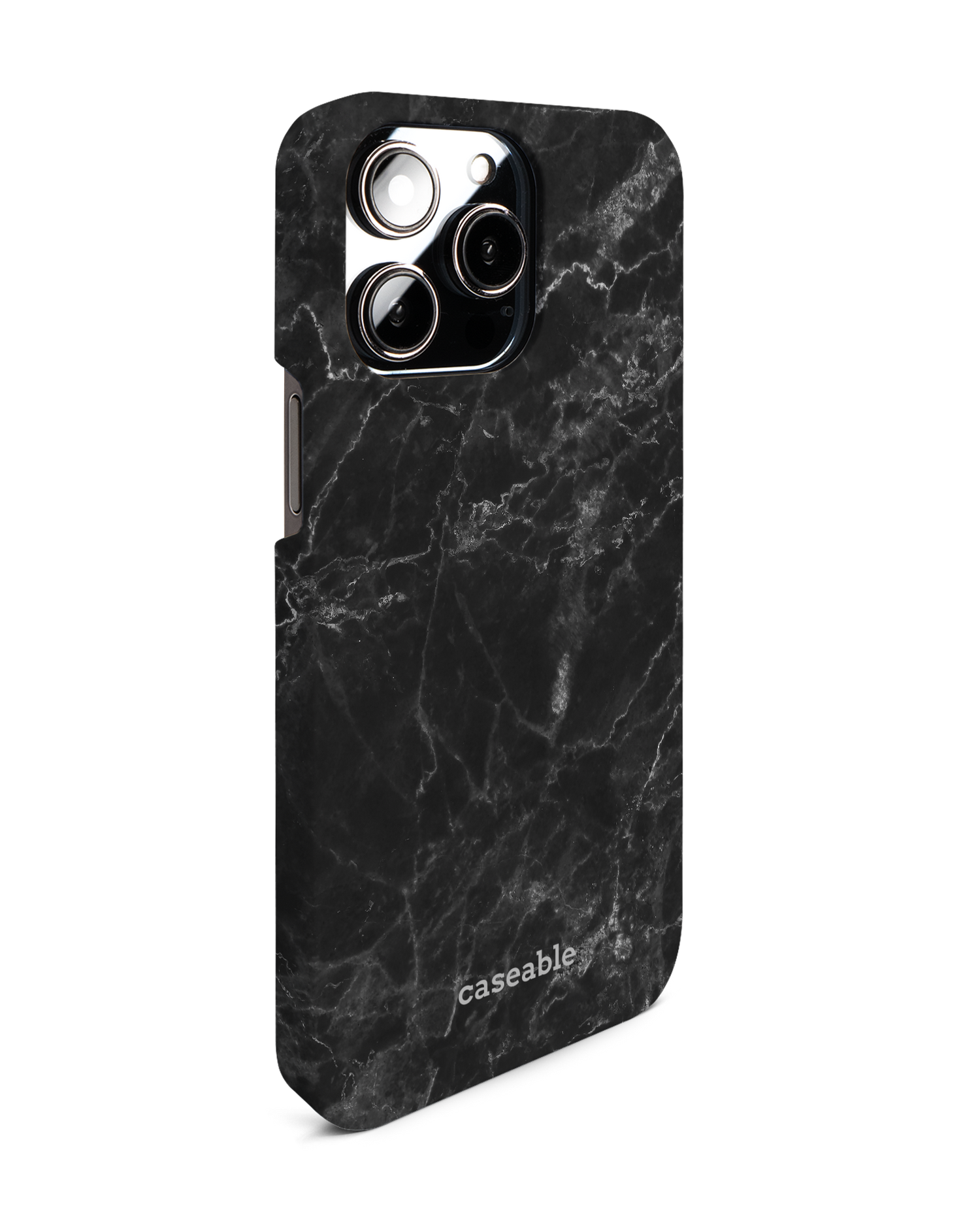 Midnight Marble Hard Shell Phone Case for Apple iPhone 14 Pro Max: View from the left side