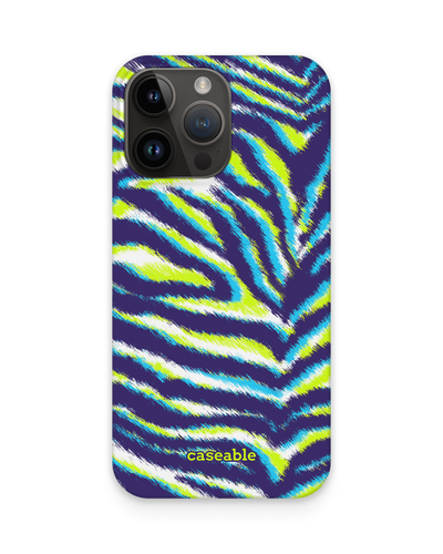 Neon Zebra Hard Shell Phone Case for Apple iPhone 15 Pro Max