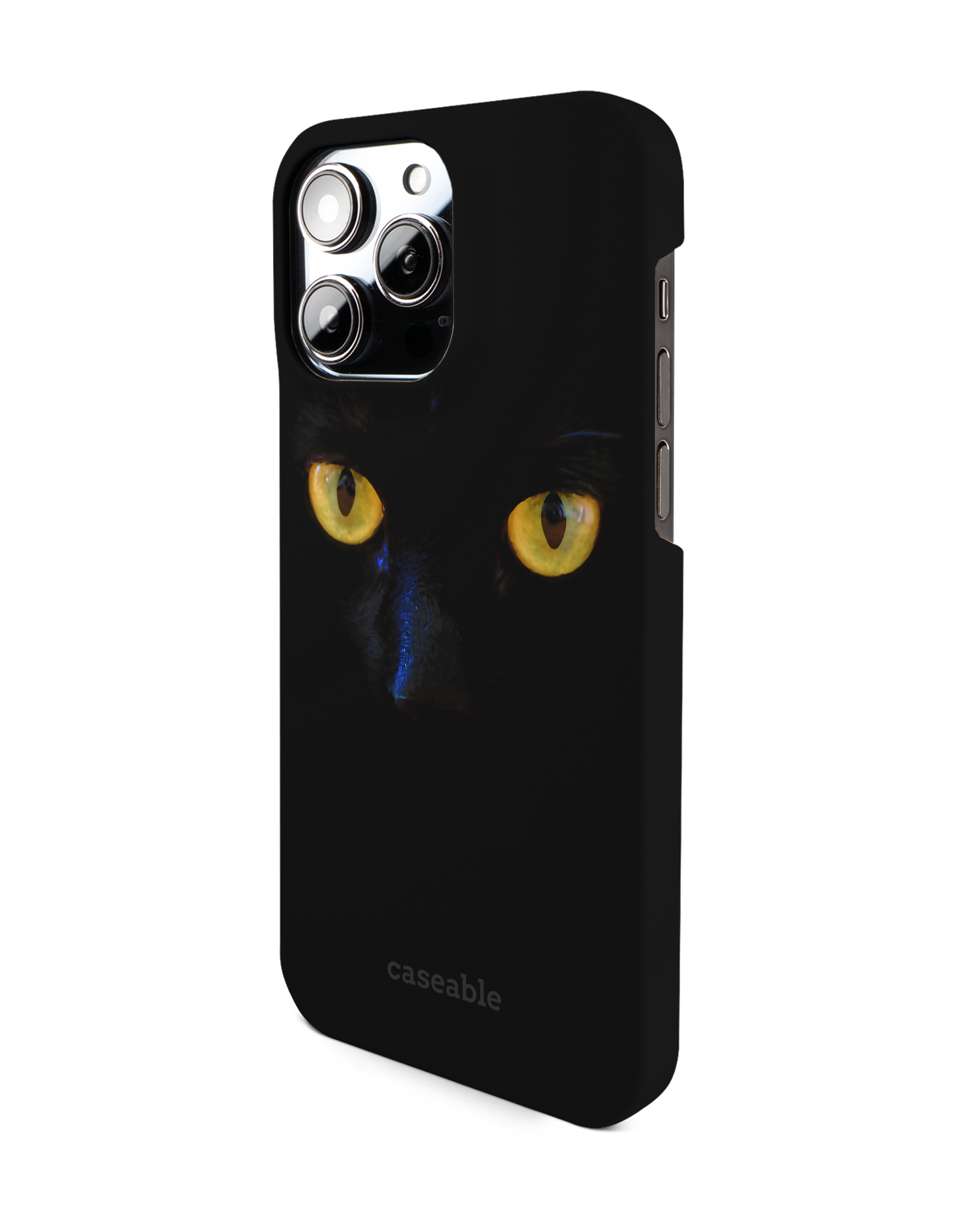 Black Cat Hard Shell Phone Case for Apple iPhone 14 Pro Max: View from the right side