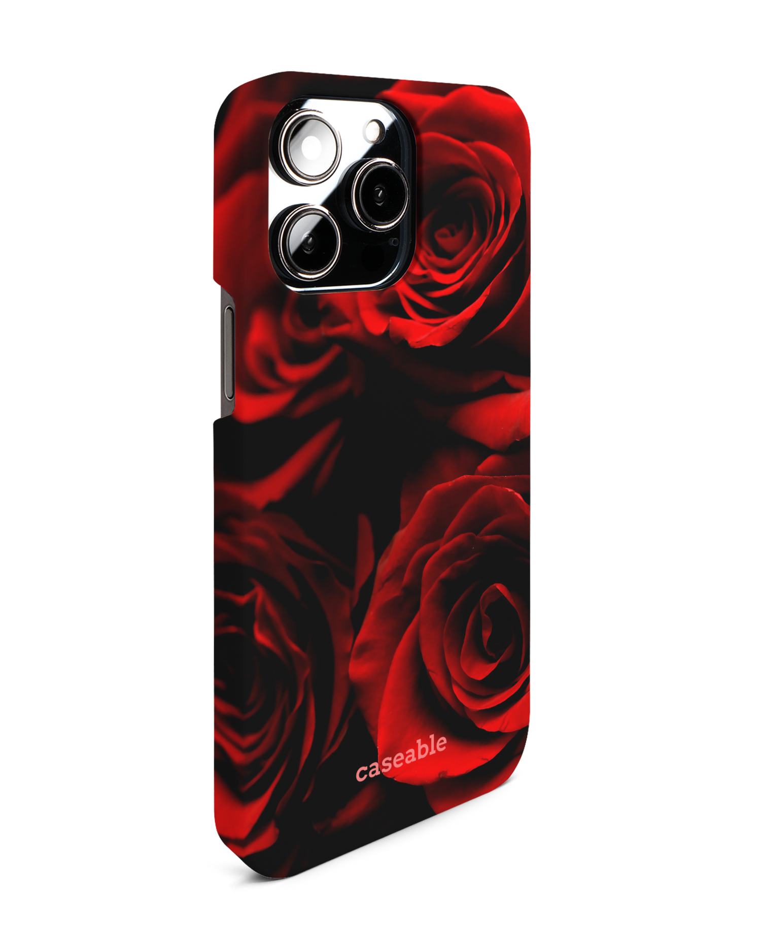 Red Roses Hard Shell Phone Case for Apple iPhone 14 Pro Max: View from the left side