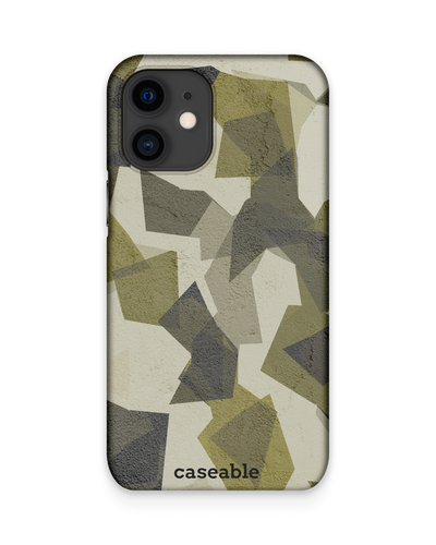 Geometric Camo Green Hard Shell Phone Case Apple iPhone 12 mini