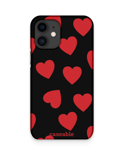 Repeating Hearts Hard Shell Phone Case Apple iPhone 12 mini