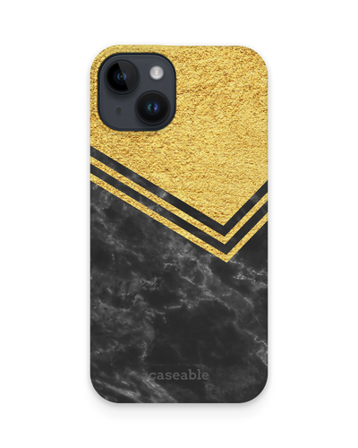 Gold Marble Hard Shell Phone Case for Apple iPhone 15