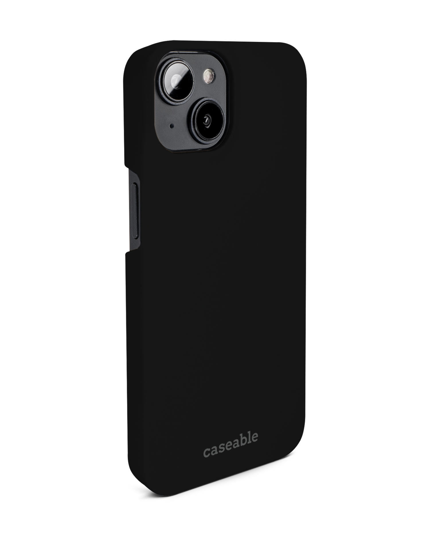 BLACK Hard Shell Phone Case for Apple iPhone 14: View from the left side