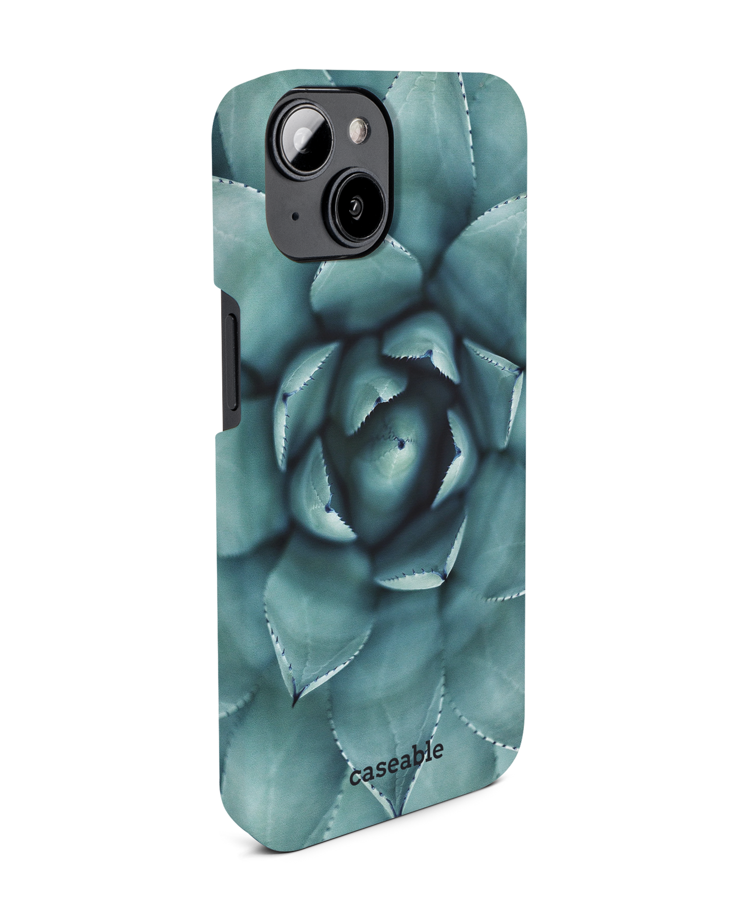 Beautiful Succulent Hard Shell Phone Case for Apple iPhone 14: View from the left side