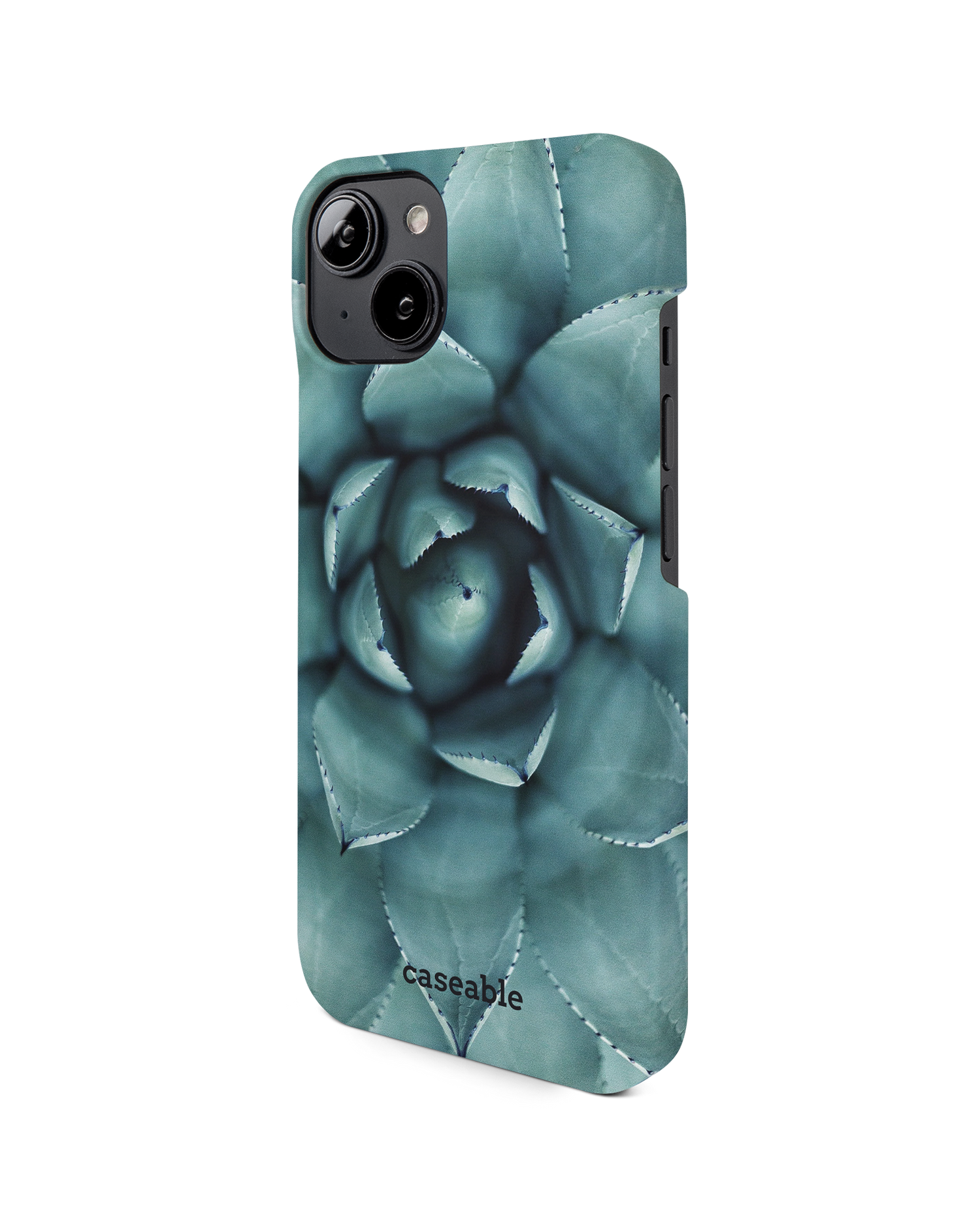 Beautiful Succulent Hard Shell Phone Case for Apple iPhone 14: View from the right side
