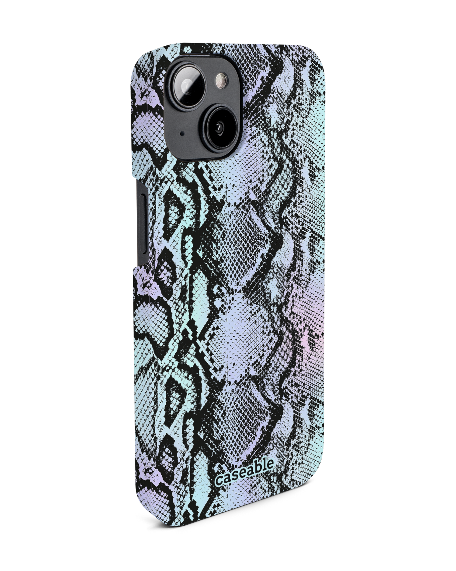 Groovy Snakeskin Hard Shell Phone Case for Apple iPhone 14: View from the left side