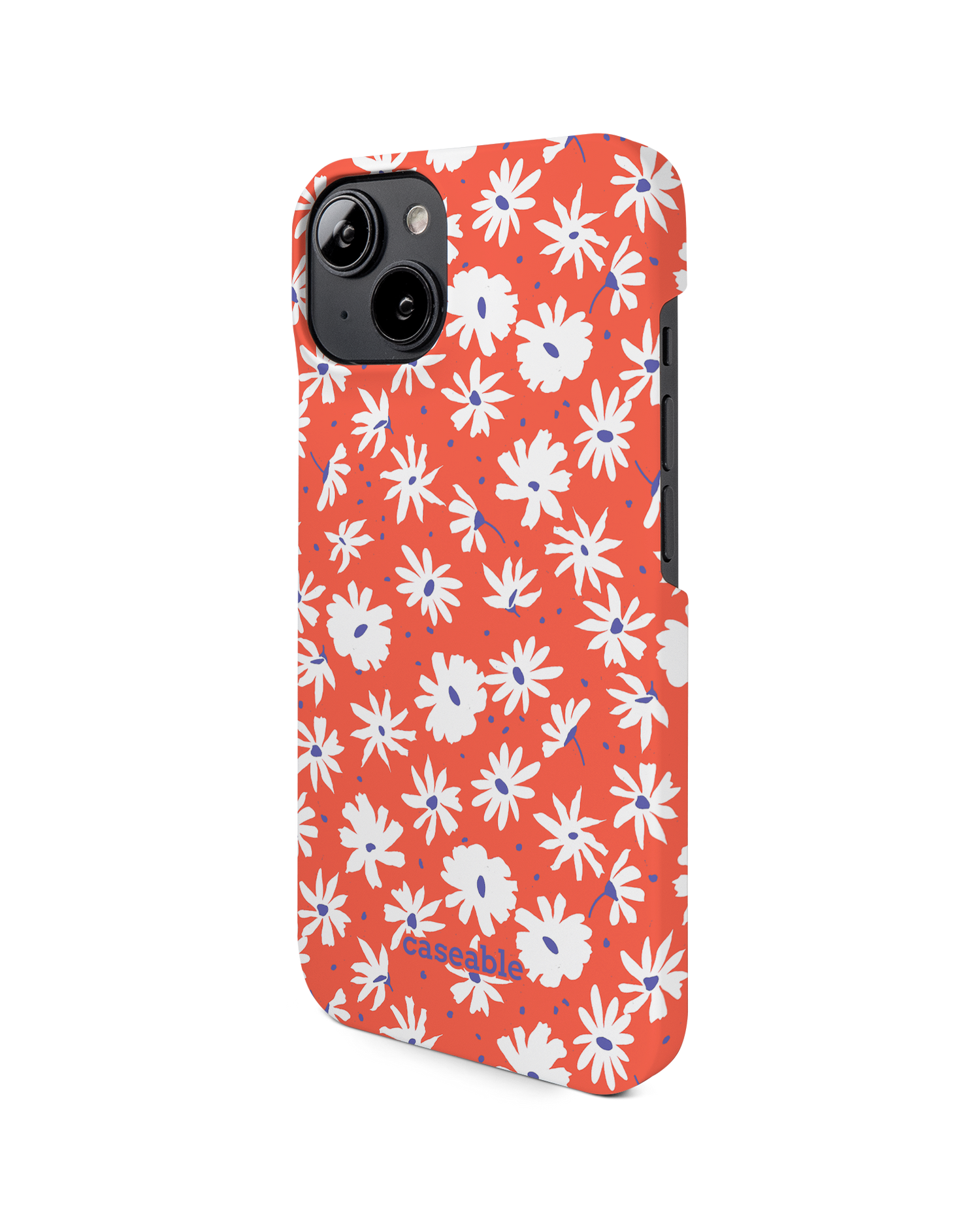 Retro Daisy Hard Shell Phone Case for Apple iPhone 14: View from the right side