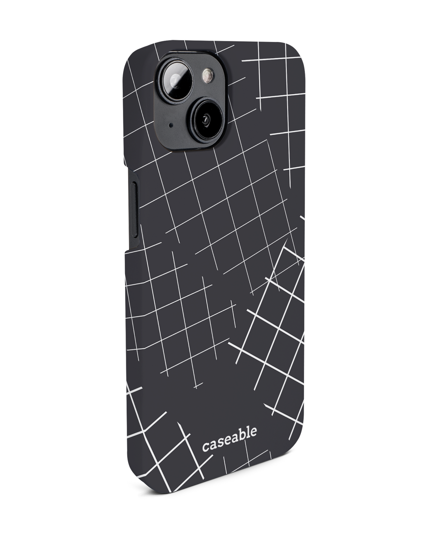 Grids Hard Shell Phone Case for Apple iPhone 14: View from the left side