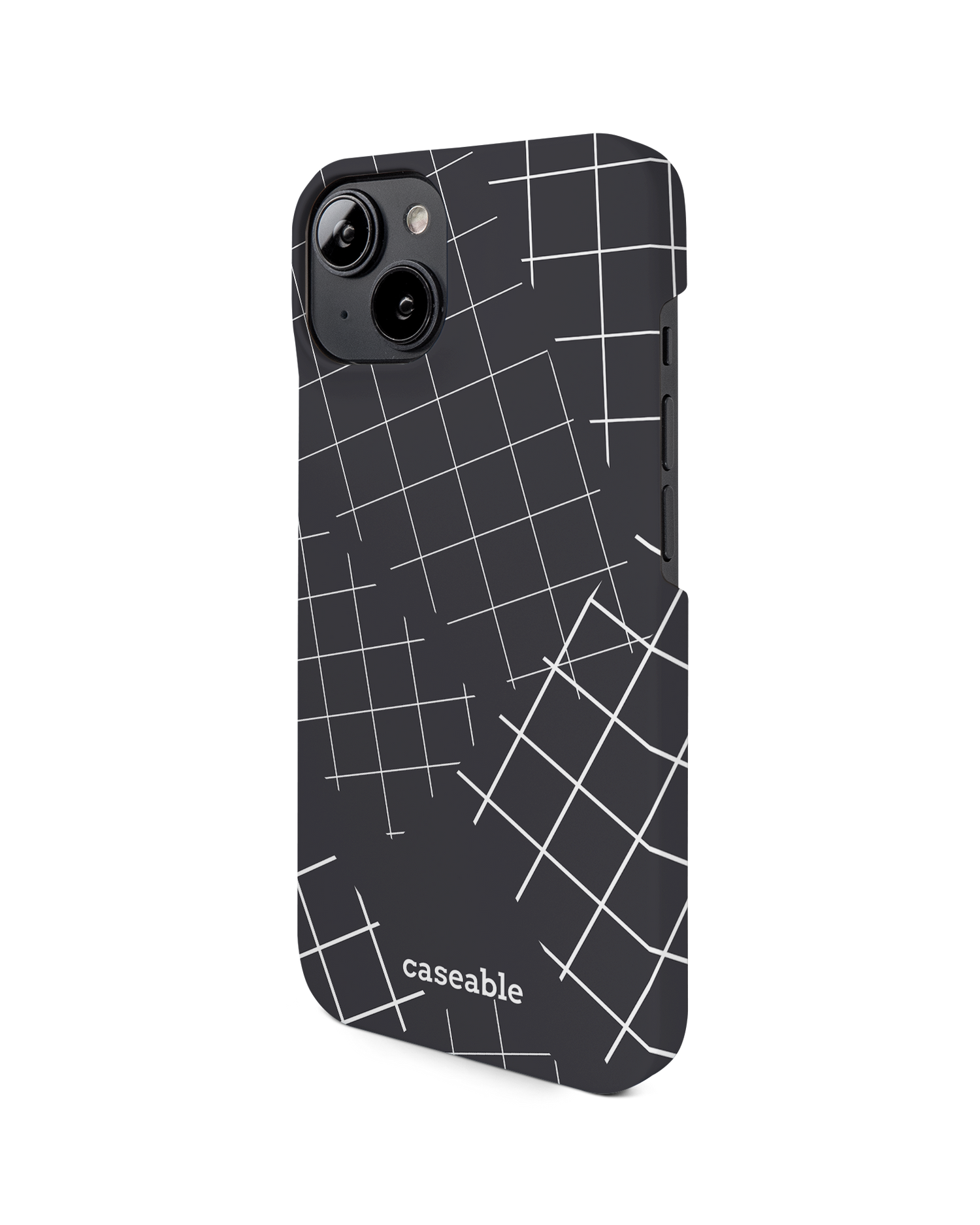 Grids Hard Shell Phone Case for Apple iPhone 14: View from the right side