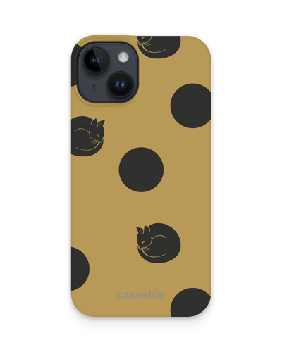 Polka Cats Hard Shell Phone Case for Apple iPhone 15