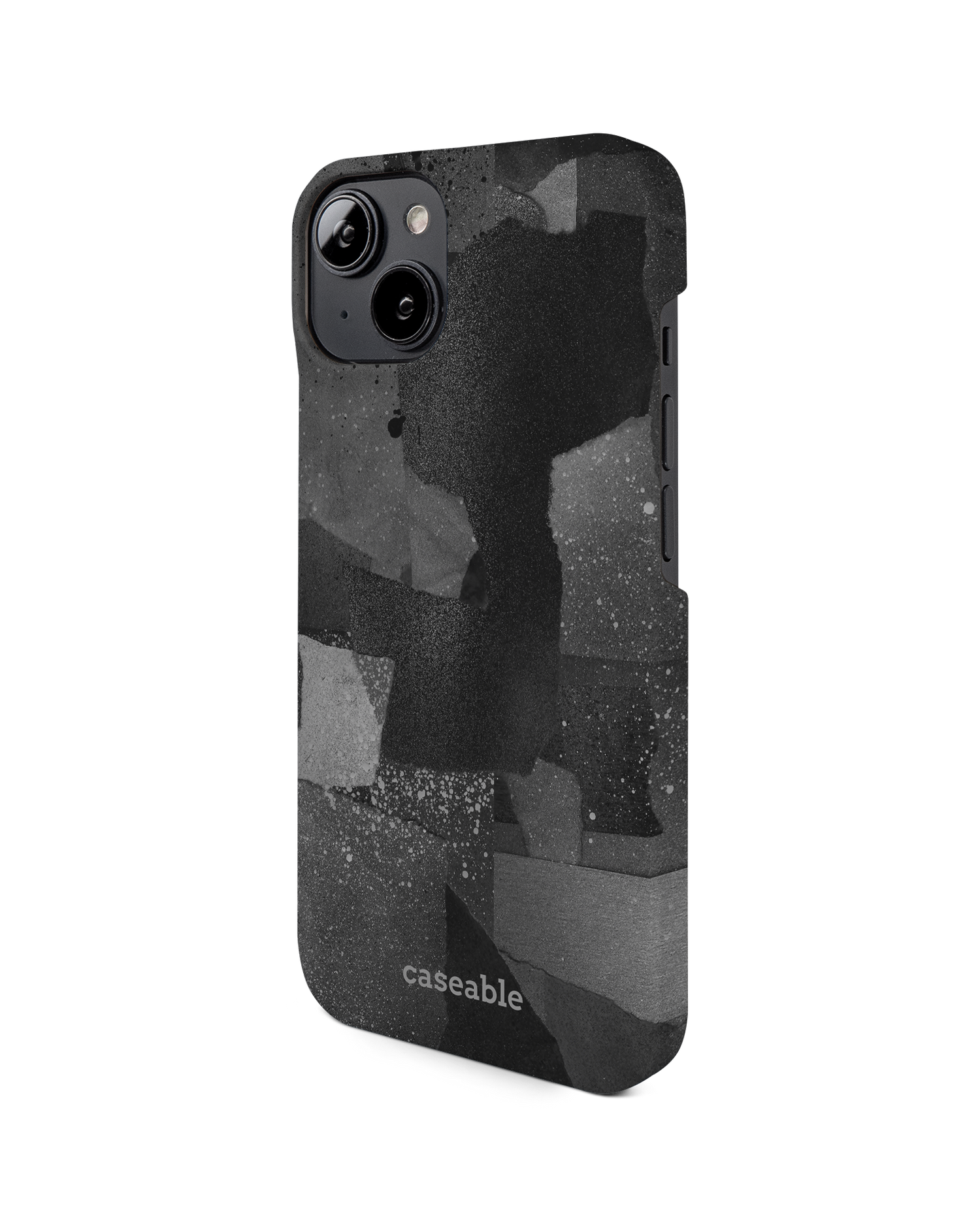 Torn Paper Collage Hard Shell Phone Case for Apple iPhone 14: View from the right side