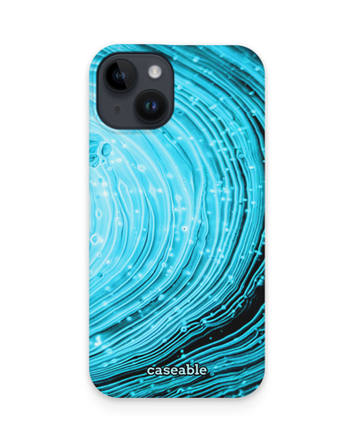 Turquoise Ripples Hard Shell Phone Case for Apple iPhone 14