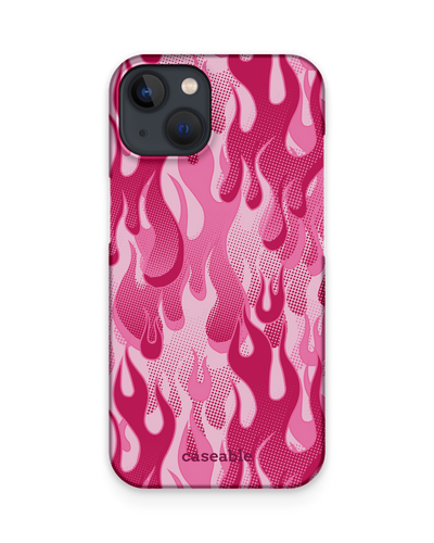 Pink Flames Hard Shell Phone Case Apple iPhone 13