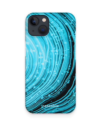 Turquoise Ripples Hard Shell Phone Case Apple iPhone 13