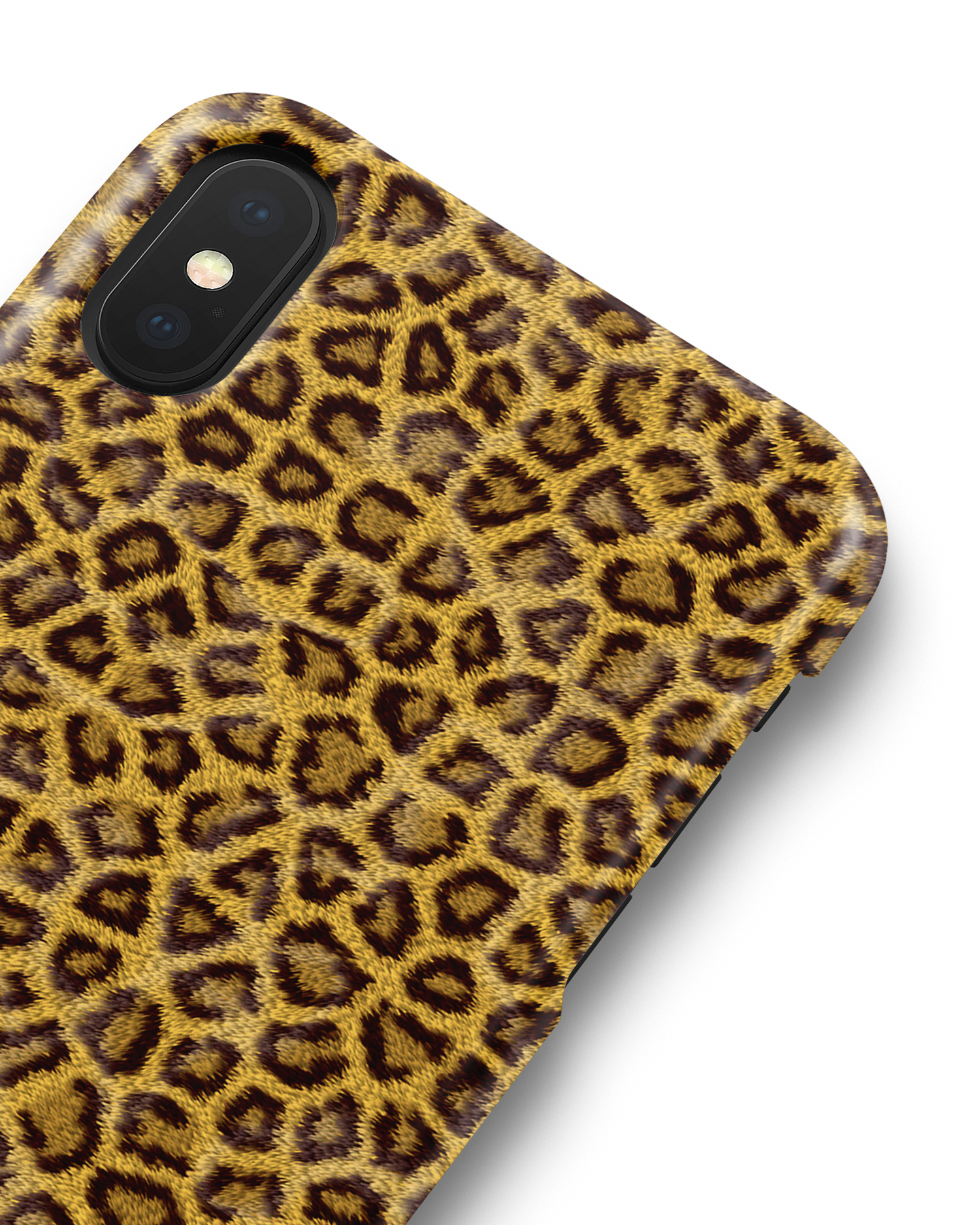 Leopard Skin Hard Shell Phone Case Apple iPhone X, Apple iPhone XS: Detail Shot