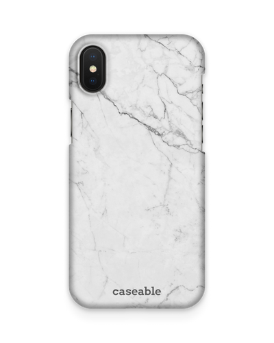 White Marble Hard Shell Phone Case Apple iPhone X, Apple iPhone XS