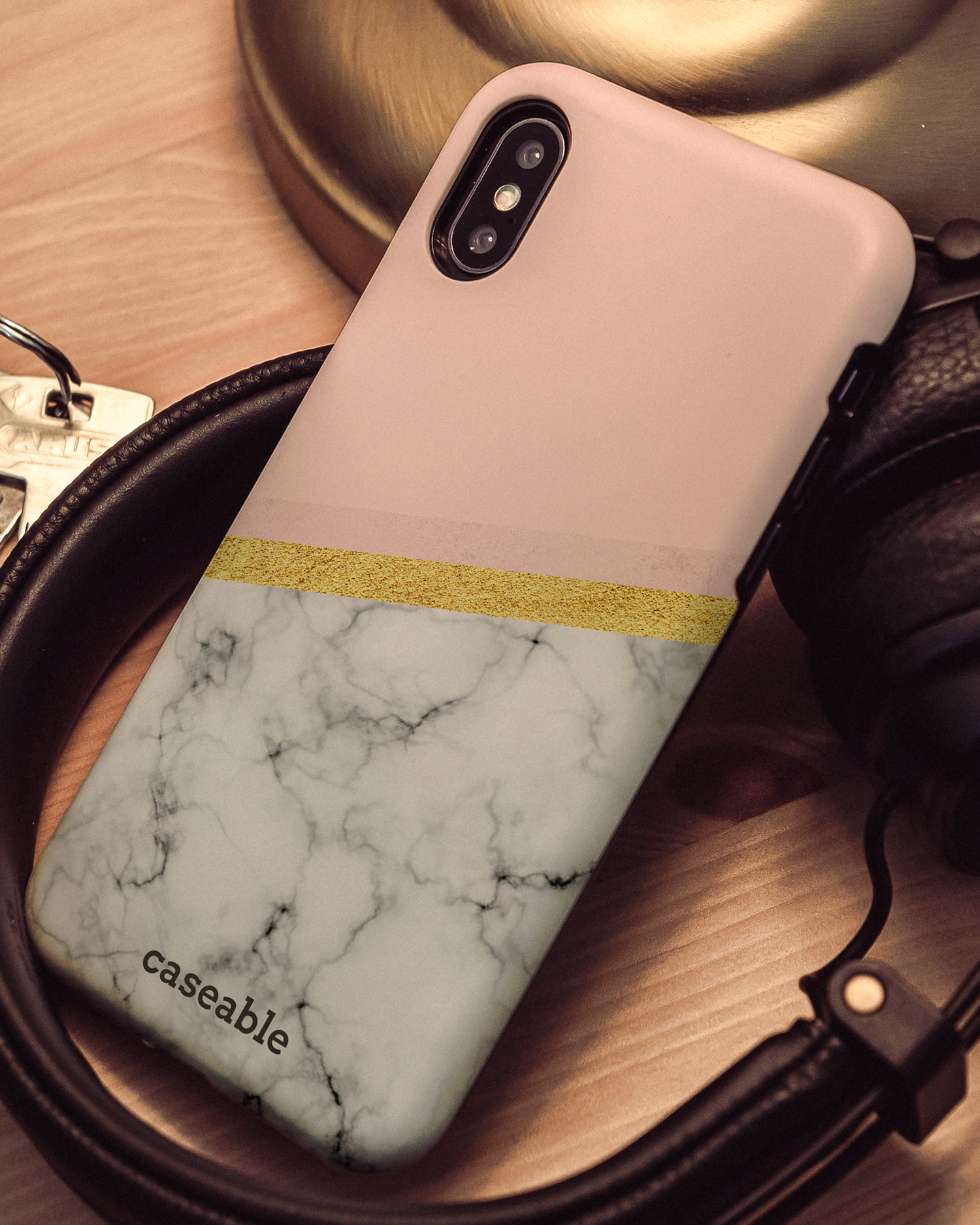 Marble Slice Hard Shell Phone Case Apple iPhone X, Apple iPhone XS: Mood Shot