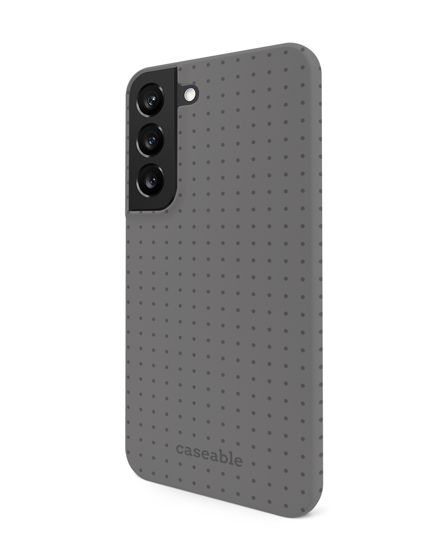 Dot Grid Grey Hard Shell Phone Case Samsung Galaxy S22 5G: View from the right side