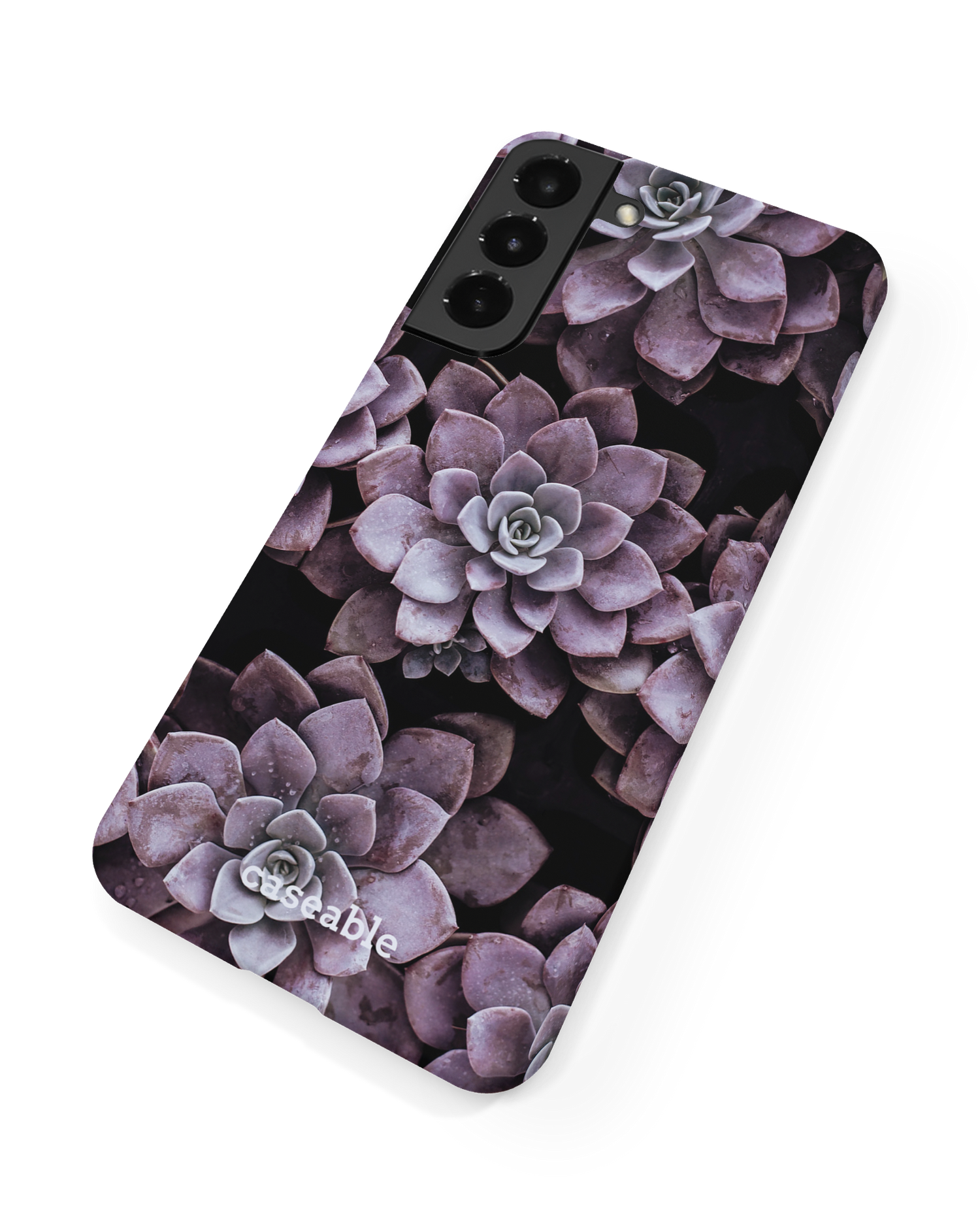 Purple Succulents Hard Shell Phone Case Samsung Galaxy S22 5G: Back View