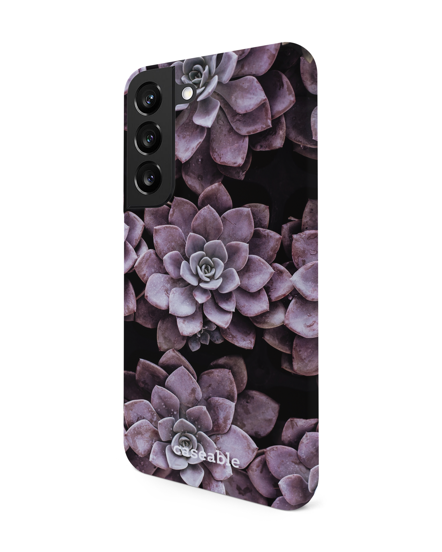Purple Succulents Hard Shell Phone Case Samsung Galaxy S22 5G: View from the right side