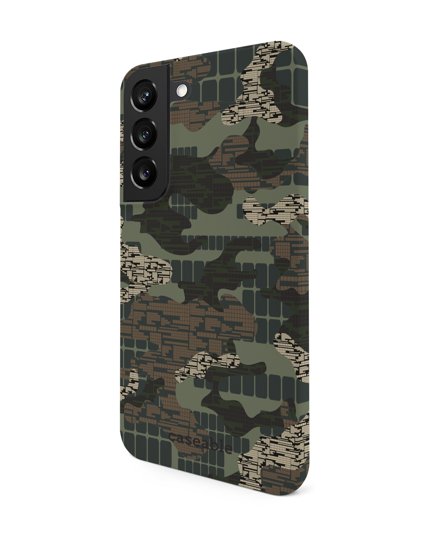 Green Camo Mix Hard Shell Phone Case Samsung Galaxy S22 5G: View from the right side