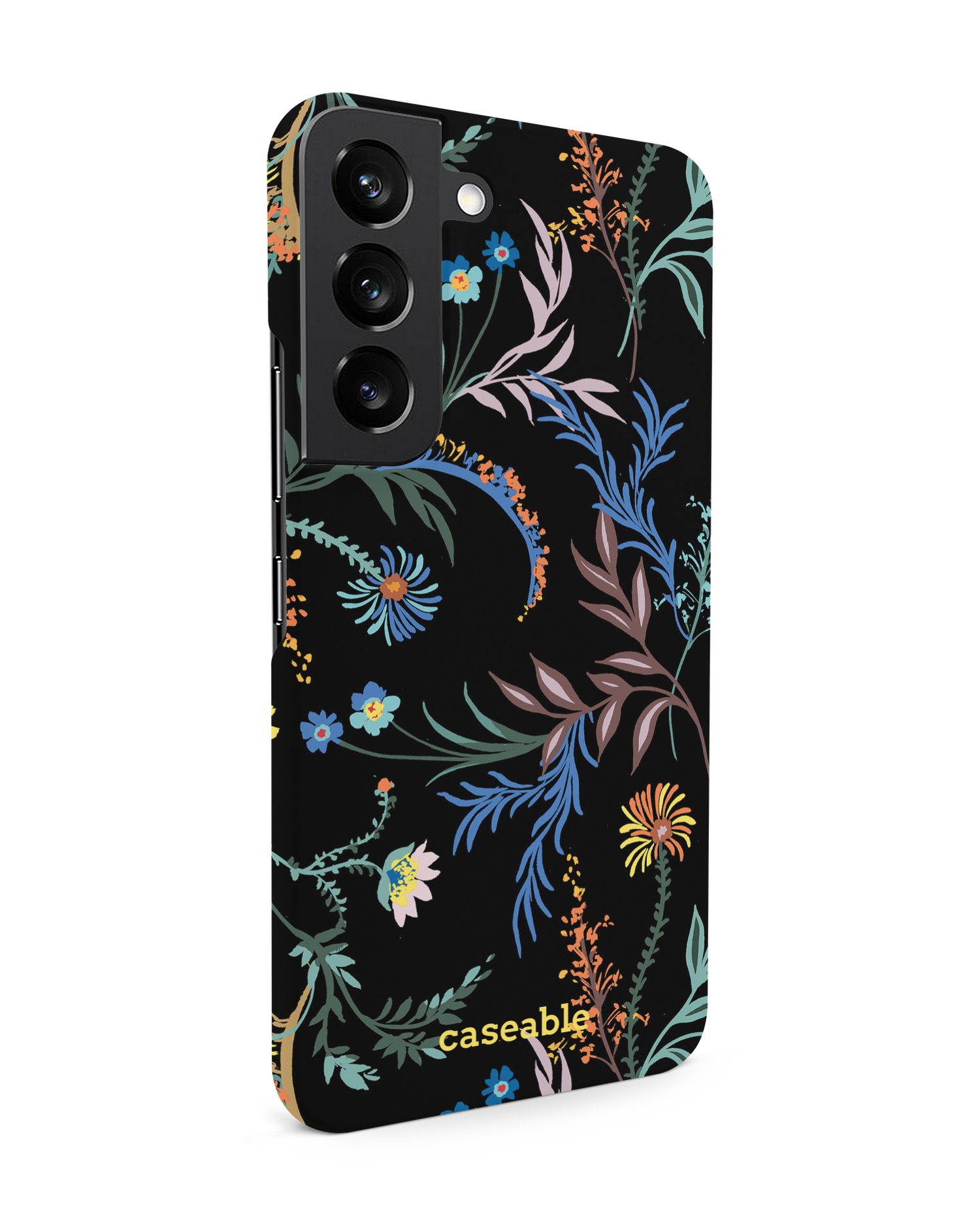 Woodland Spring Floral Hard Shell Phone Case Samsung Galaxy S22 5G: View from the left side