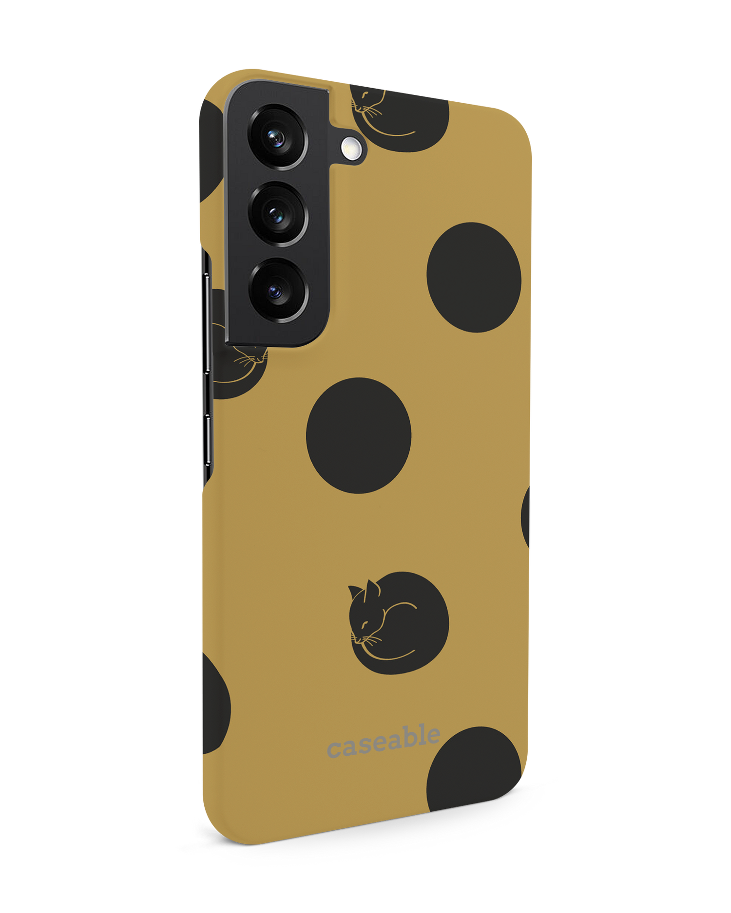 Polka Cats Hard Shell Phone Case Samsung Galaxy S22 5G: View from the left side