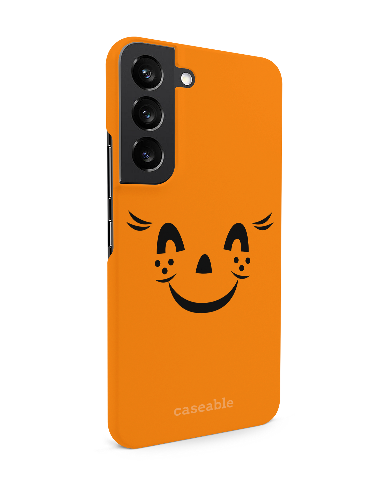 Pumpkin Smiles Hard Shell Phone Case Samsung Galaxy S22 5G: View from the left side