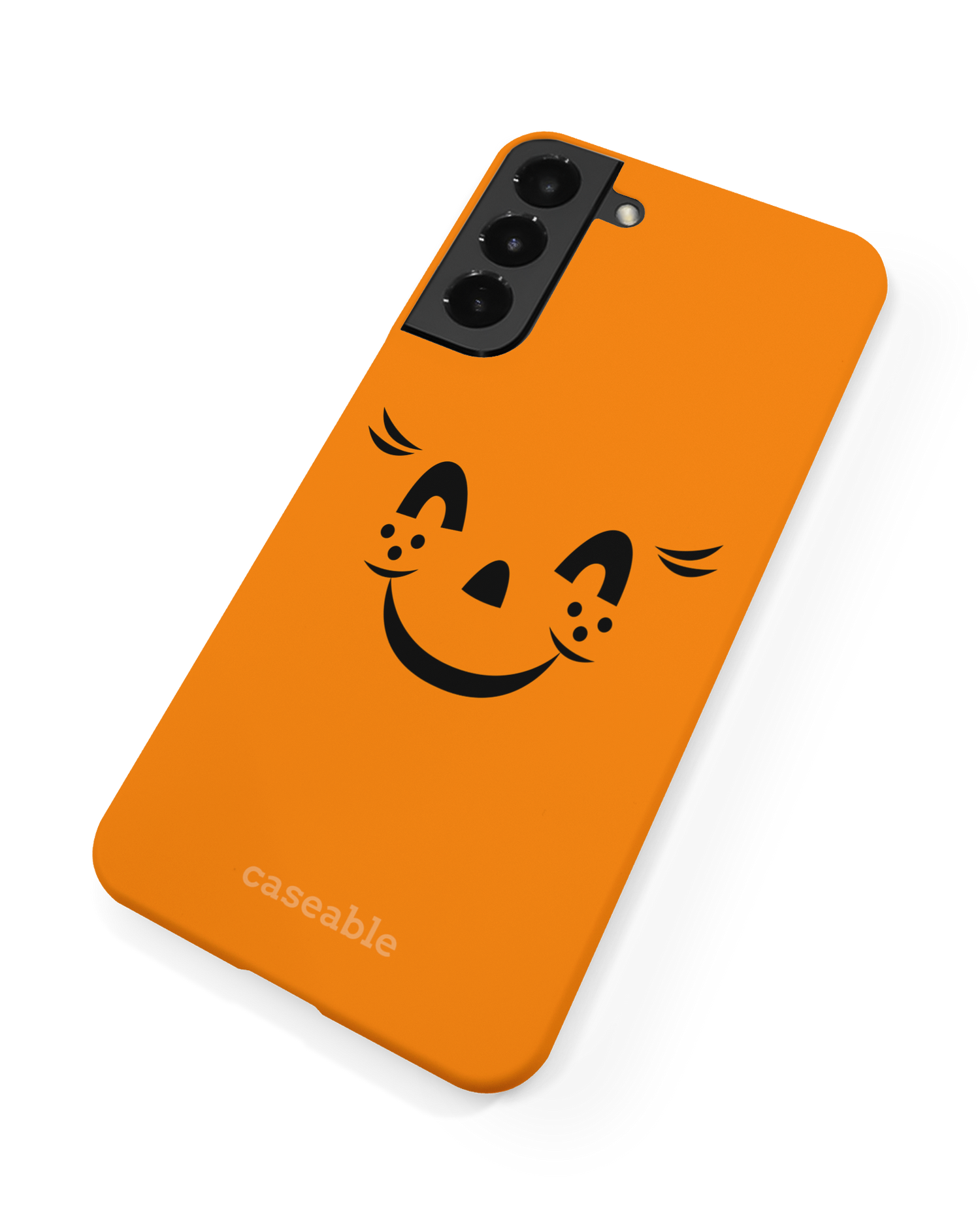 Pumpkin Smiles Hard Shell Phone Case Samsung Galaxy S22 5G: Back View