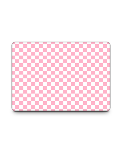 Pink Checkerboard Laptop Skin for 13 inch Apple MacBooks: Front View