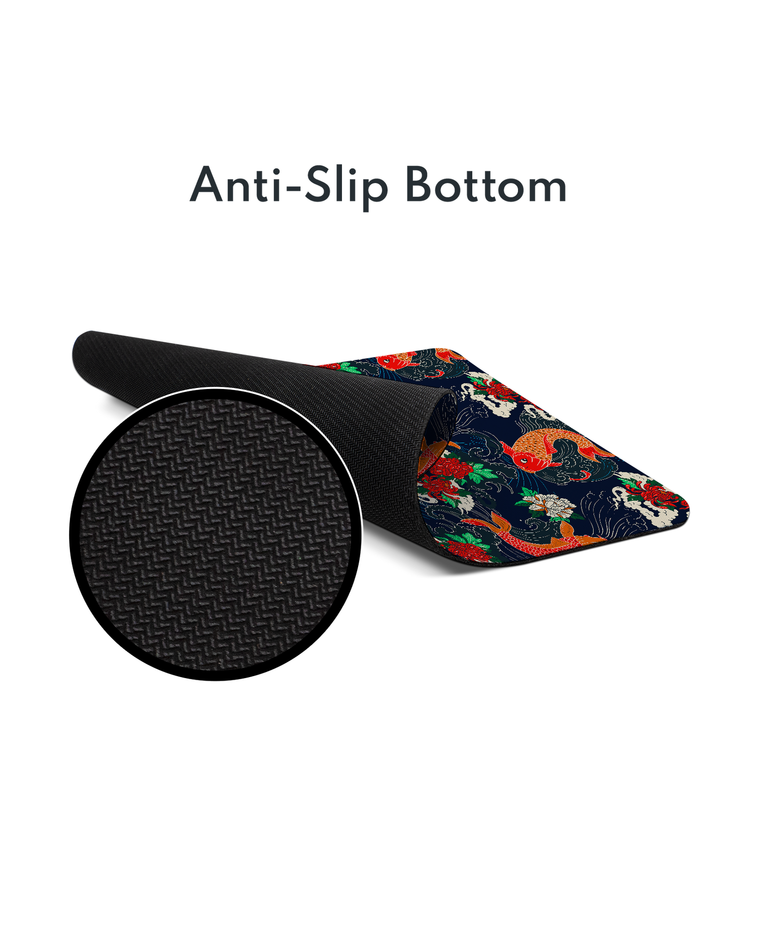 Repeating Koi Mouse Pad with Non-slip Underside