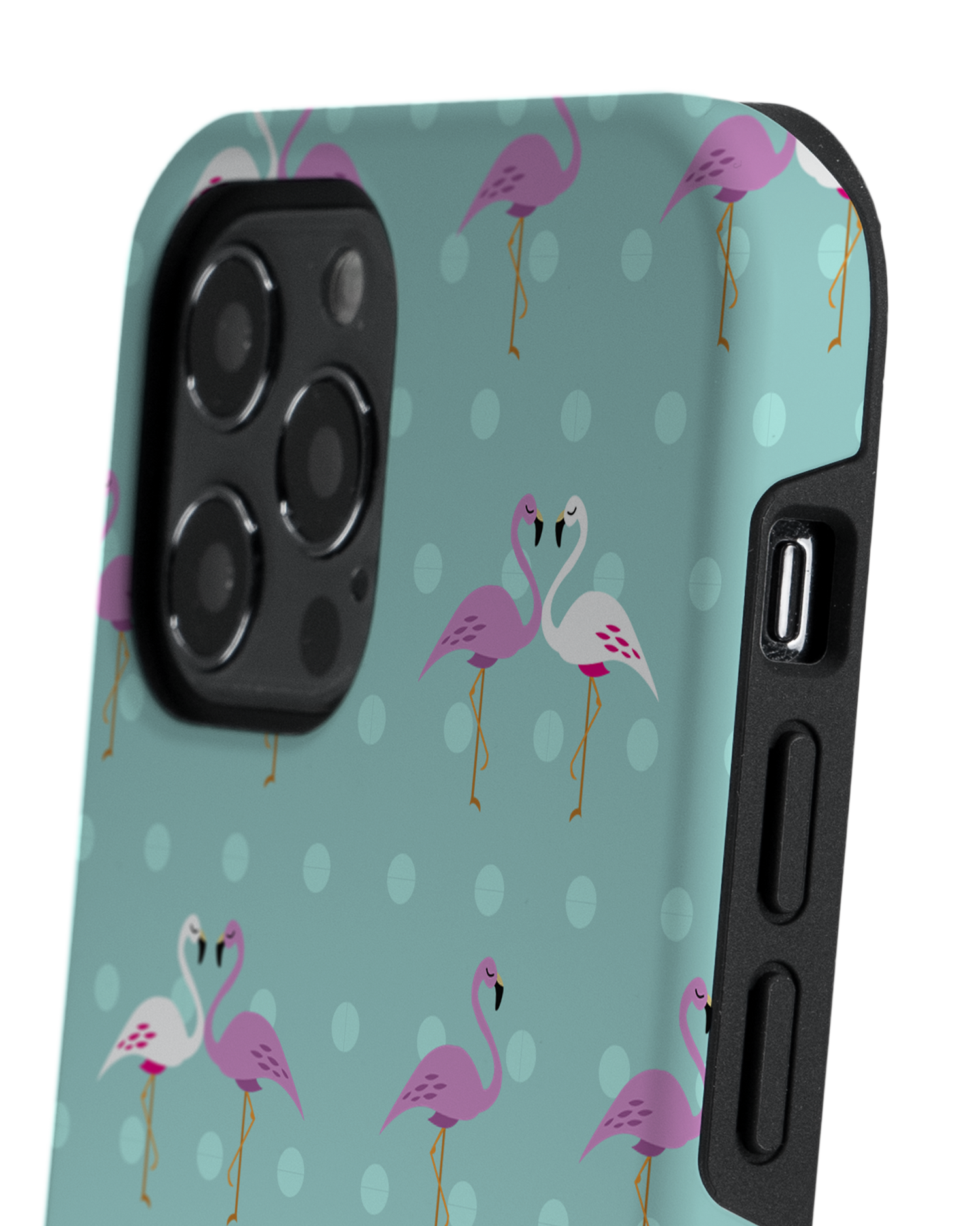 Two Flamingos Premium Phone Case Apple iPhone 12, Apple iPhone 12 Pro: Detail Shot 2