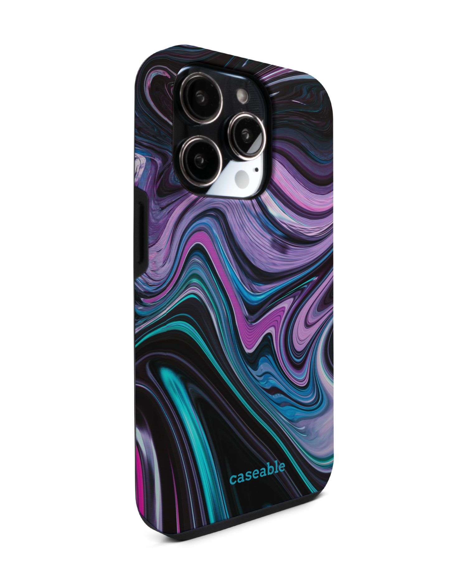 Digital Swirl Premium Phone Case for Apple iPhone 14 Pro: View from the left side