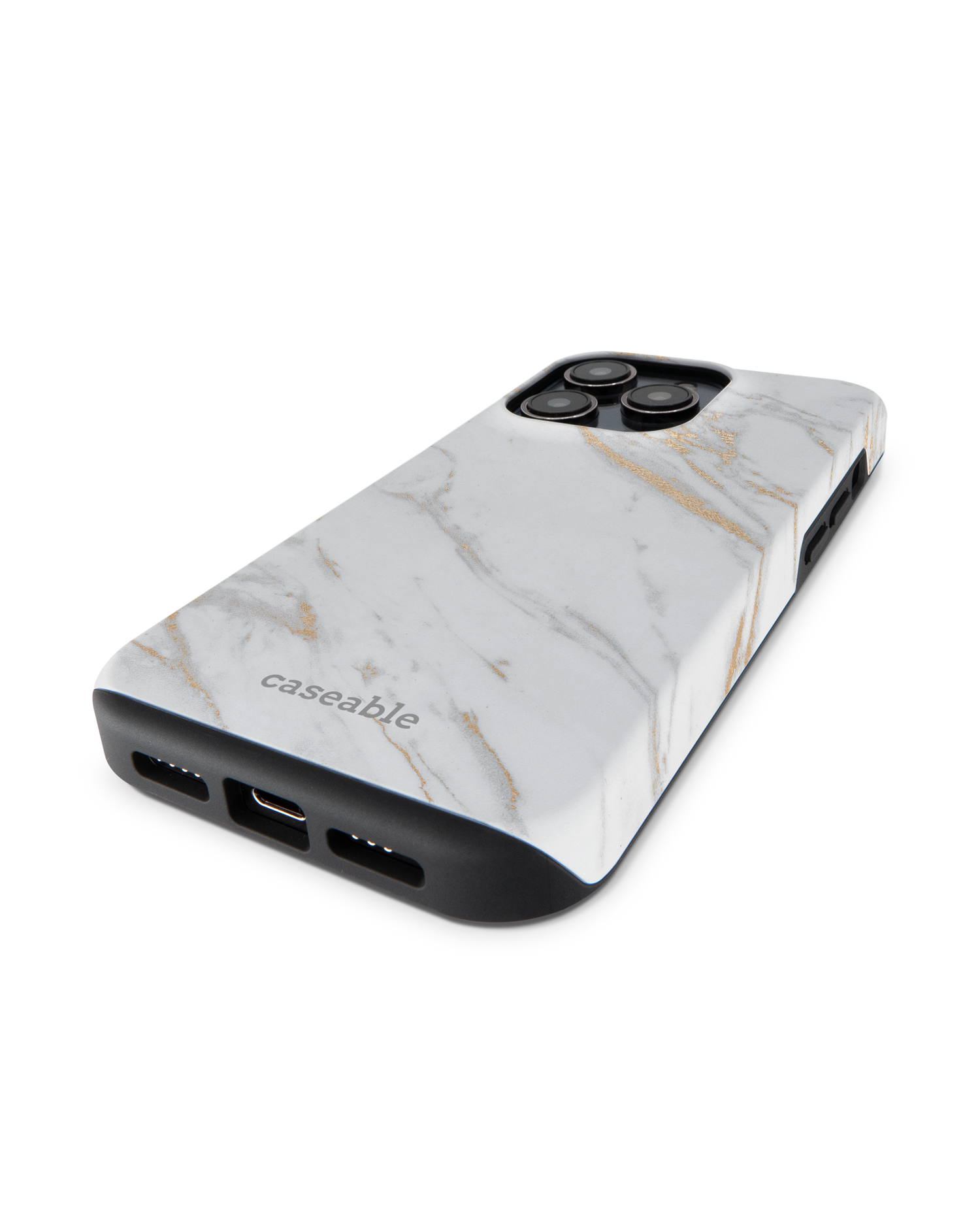 Gold Marble Elegance Premium Phone Case for Apple iPhone 14 Pro: Lying