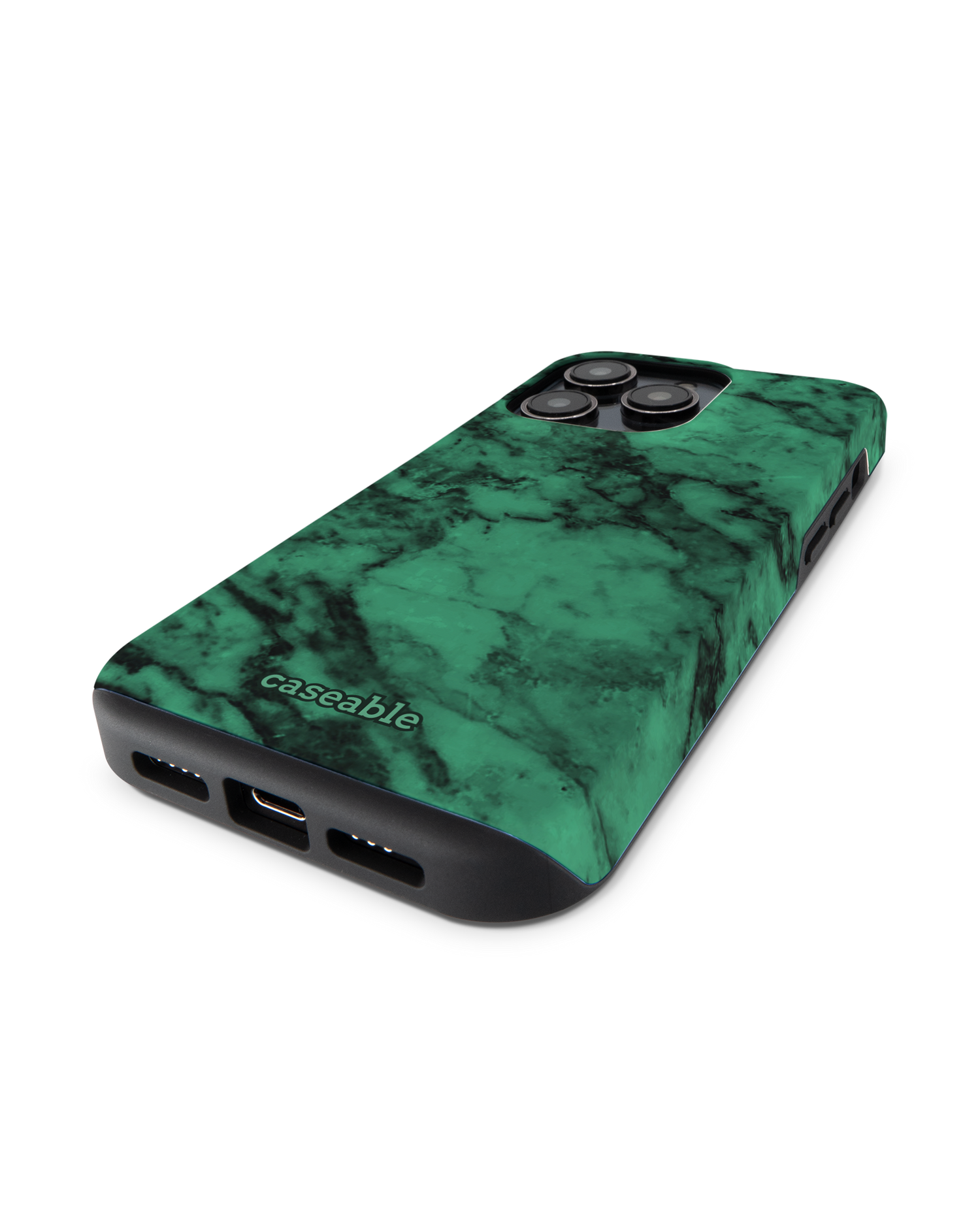 Green Marble Premium Phone Case for Apple iPhone 14 Pro: Lying