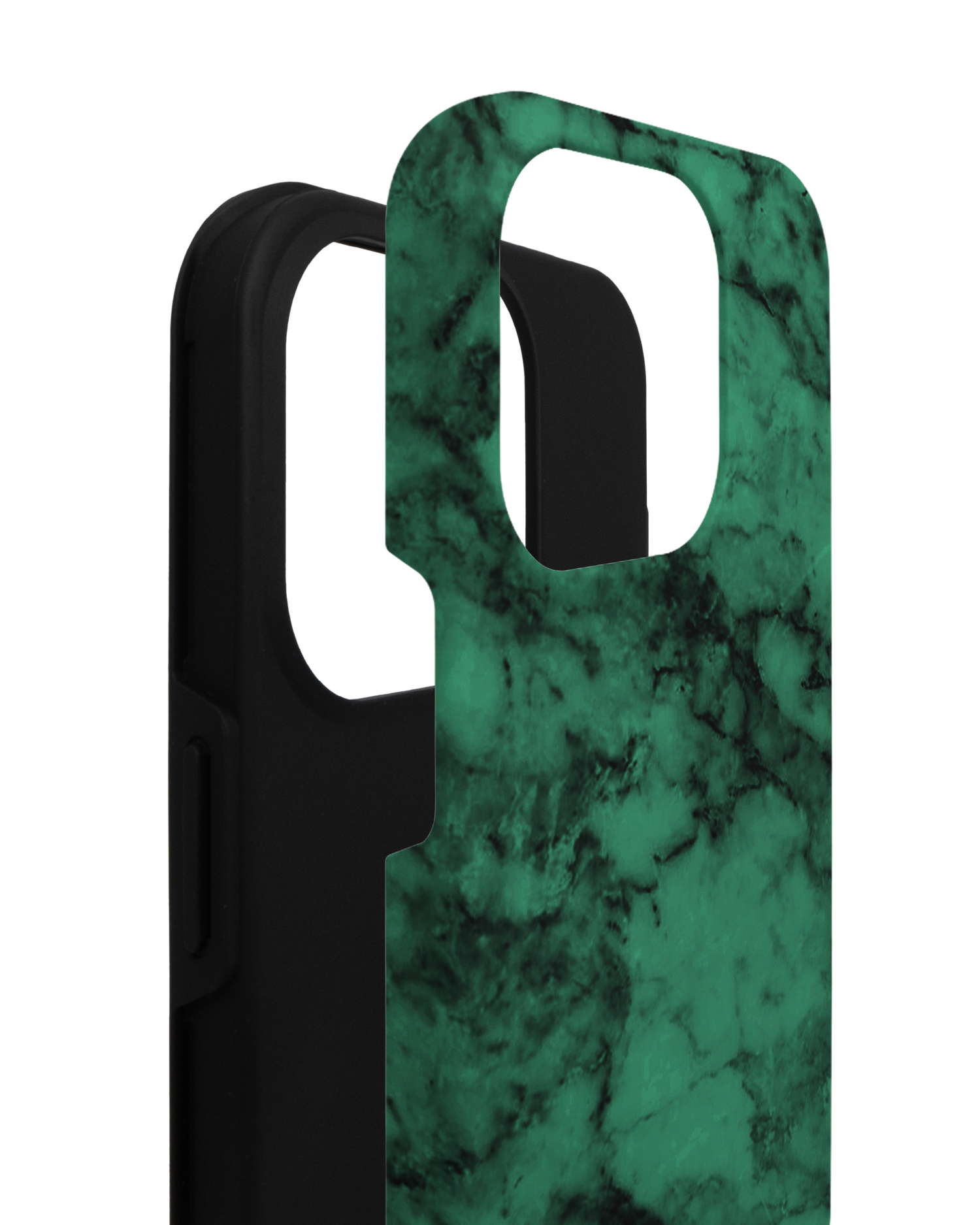Green Marble Premium Phone Case for Apple iPhone 14 Pro consisting of 2 parts